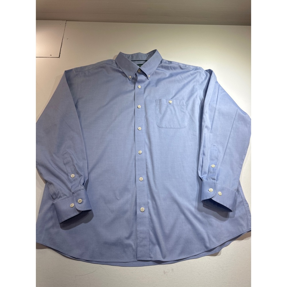Orvis Mens XXL Light Blue Long Sleeve Button Down Oxford Shirt Chest Pocket